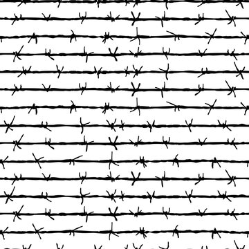 Seamless striped pattern from drawn barbed wire