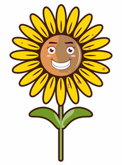 sunflower cartoon illustration