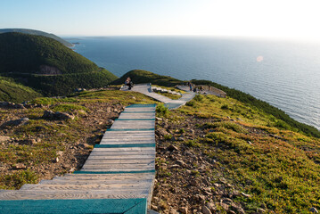 Hiking the Skyline Trail, Cabot Trail at Cape Breton Highlands National Park, Nova Scotia, Canada....