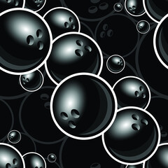 Bowling ball seamless pattern vector graphic