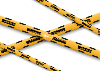 Barrier warning tape on transparent background. Vector illustration.