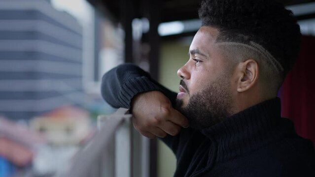 A contemplative young hispanic man thinking about life