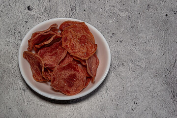 Meat chips, a product of pork meat