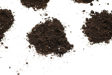 Black land for plant isolated on white background.