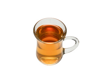 A turkish glass of tea isolated on white background.