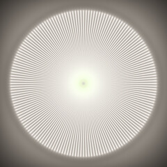 White spiritual sun with 168 rays  black and white 3D illustration