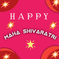 Maha shivaratri text poster on pink background , An Indian festival