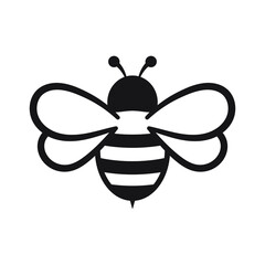 Honey Bee icon. Insect character. Cartoon flying bee. Vector isolated on white background.