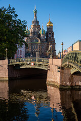 Fototapeta na wymiar St. Petersburg, Russia. City view with famous landmark church Saviour on the Spilled Blood