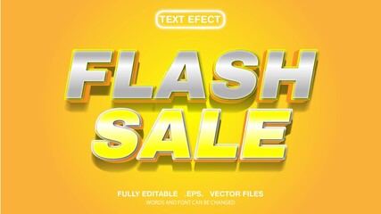 3d editable text effect flash sale theme premium vector
