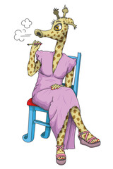Girafe classe en robe