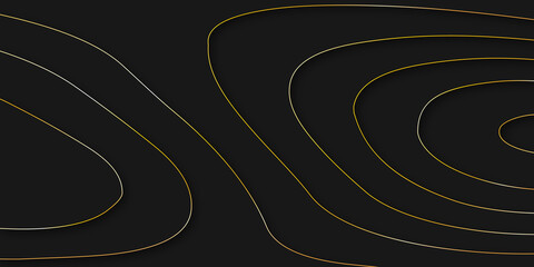 Abstract fluid wave curve banner with dark background vector illustration. Abstract background. Golden line wave. Luxury style. Vector illustration. abstract golden curve line black background.