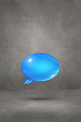 Blue speech bubble on grey vertical background