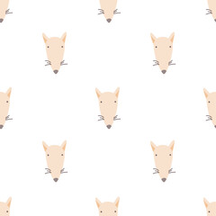 Cute seamless pattern for children with funny fox. Smile characters