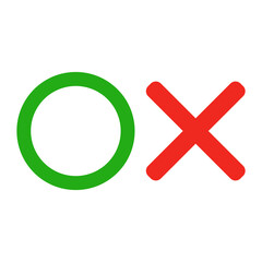 Obraz premium A circle and a buck icon. Correct and incorrect answers. Editable vectors.