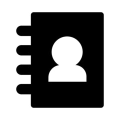 Contact notebook. Phone number list silhouette icon. Vector.