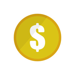 Coin icon for dollars. Payment and savings. American currency. Vectors.