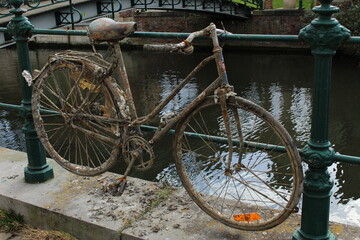old bicycle pulled out of a canal (Ghent, Belgium) © Aldercy Carling