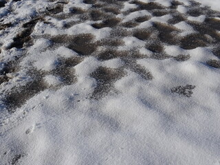 Close up of a frozen icy paddock bottom