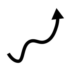 Ascending arrow icon. Increase and surge. Vectors.