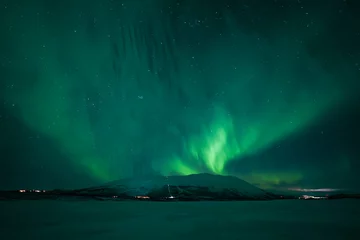 Fotobehang aurora boreal northern lights winter lapland © Dimitri