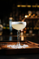 Refreshing alcoholic drink. Making cocktails like an expert bartender.