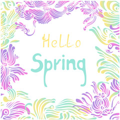 Vector abstract floral background with lettering 