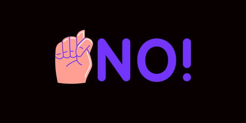 The hand gesture shows a fig. The human hand. Modern fashionable youth graphics. Vector illustration in cartoon style.