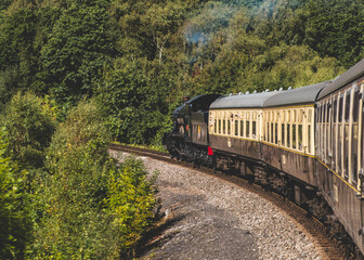 Obraz premium Dartmouth to Paignton GWR steam train in Devon, England.