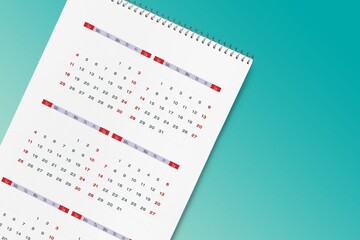 2022 blank calendar page on background, business planning appointment meeting concept