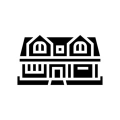 single family detached house glyph icon vector. single family detached house sign. isolated contour symbol black illustration