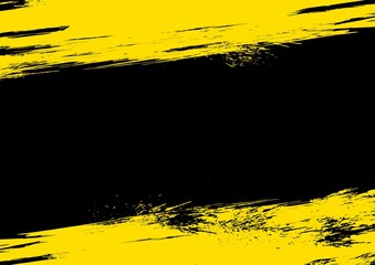 Abstract yellow grunge background with ink blots