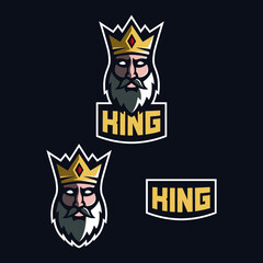 The King mascot logo design. King head team mascot logo sport.