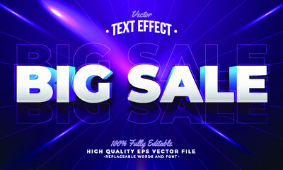 Editable modern text effect vector files - Big sale promo style 3d line art