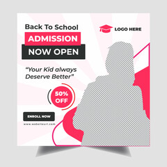 Back to school admission social media template