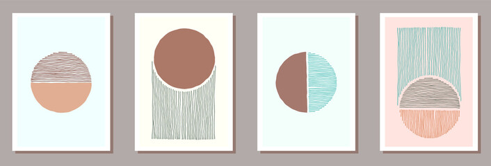 Fototapeta premium Hand drawn elegant posters vector collection.