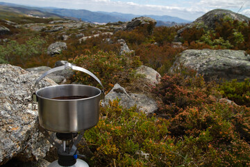 Camping stove in the wildernes