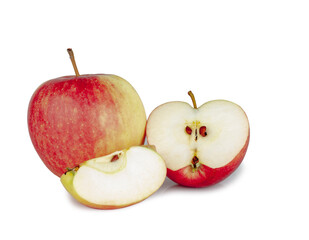 Red apples isolated on the white background