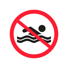 Bathing. Bathing is prohibited. Bathing is allowed. Vector image.