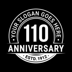 110 years anniversary logo design template. Vector illustration.