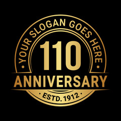 110 years anniversary logo design template. Vector illustration.