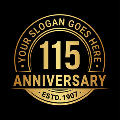 115 years anniversary logo design template. Vector illustration.