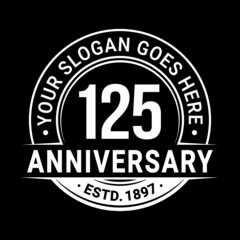 125 years anniversary logo design template. Vector illustration.