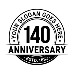140 years anniversary logo design template. Vector illustration.