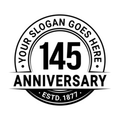 Fototapeta premium 145 years anniversary logo design template. Vector illustration.