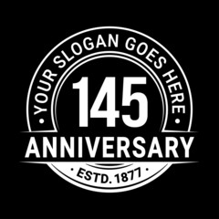 145 years anniversary logo design template. Vector illustration.