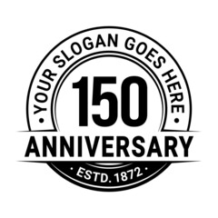 150 years anniversary logo design template. Vector illustration.