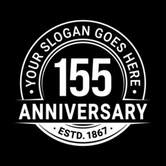 Obraz premium 155 years anniversary logo design template. Vector illustration.