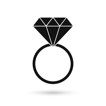 recommend clip art: Valentines Day diamond ring flat icon