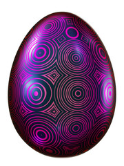 Realistic 3D illustration of pink fancy geometry pattern Easter egg against white rendered as background